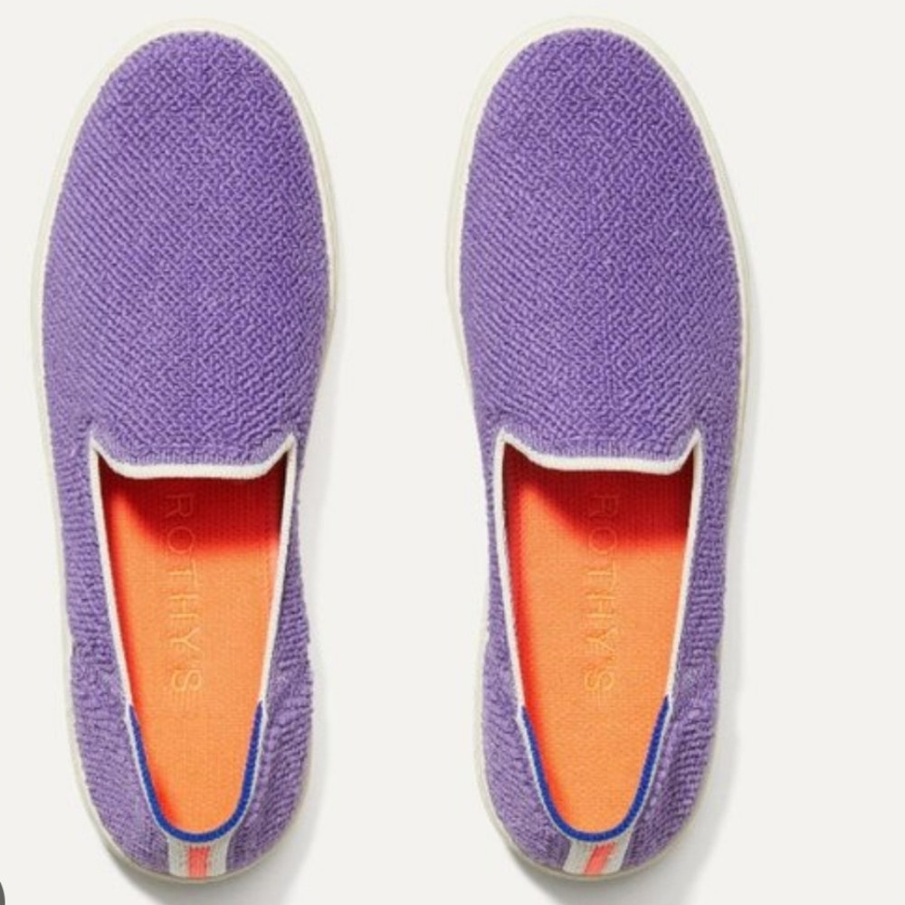 Rothys Amethyst Purple Terry Slip On Sneakers Shoes Cute Comfy Womens size 6